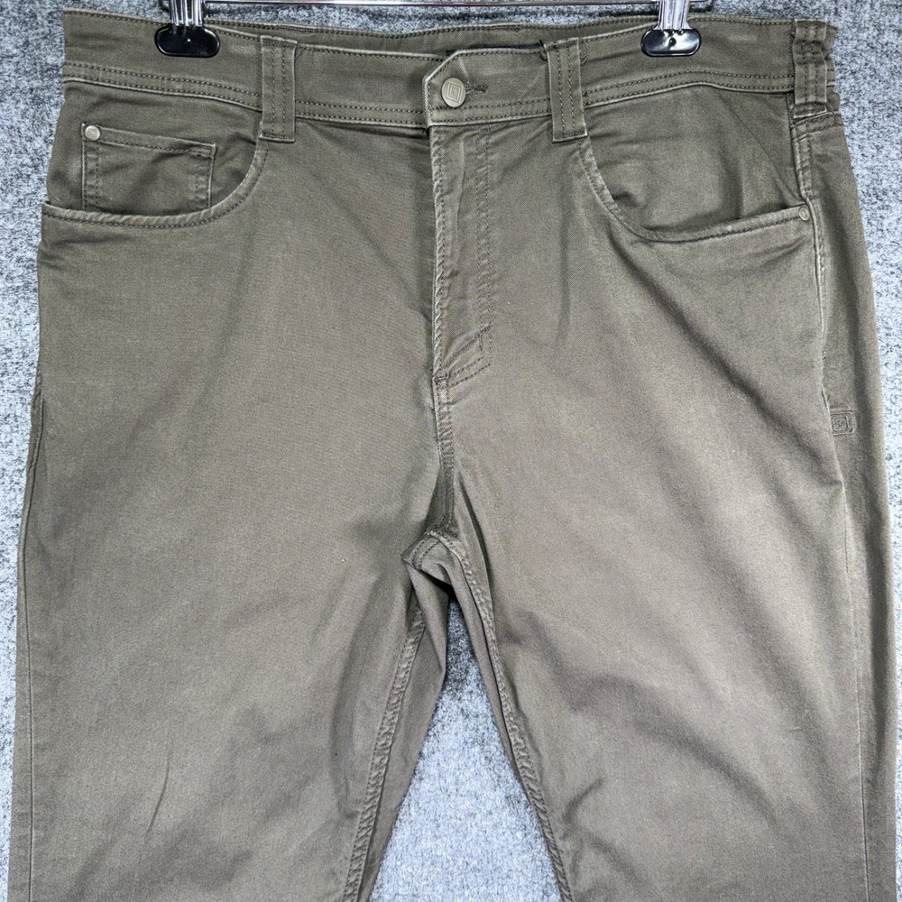 5.11 Tactical Defender-Flex Pants Mens 36x30 Green Stretch Slim Straight Casual - Picture 3 of 16